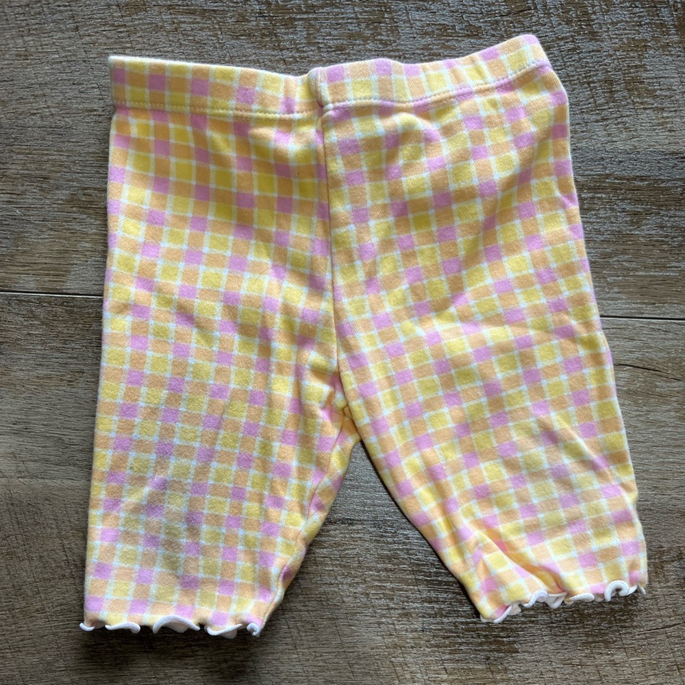 Toddler Checkered Shorts in Yellow and Pink